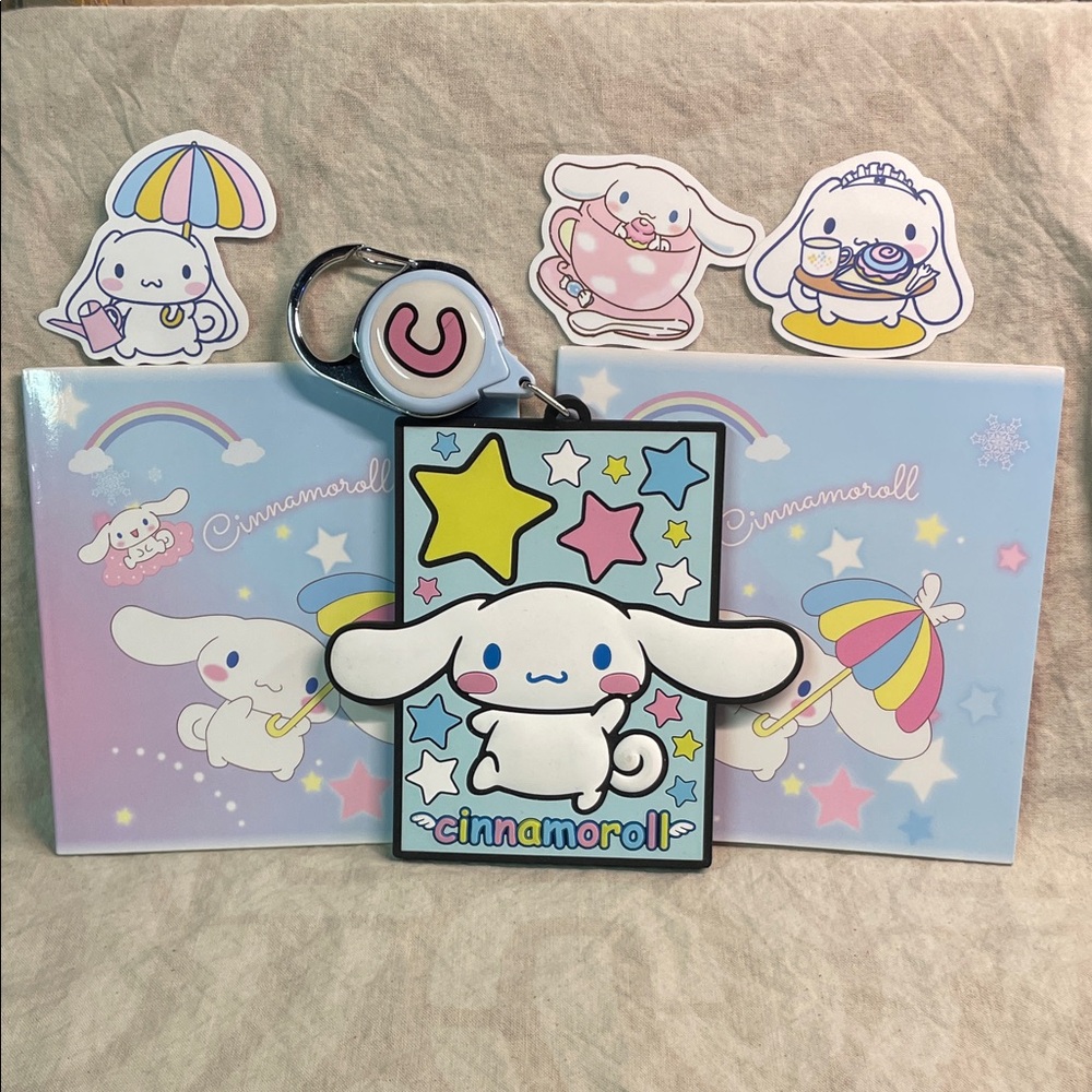 Cinnamoroll lot - ID, Badge Holder. Stickers & 2 blank books